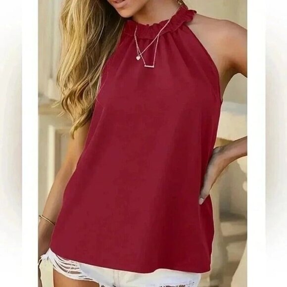 Red Halter Top Size 12 - Picture 1 of 3